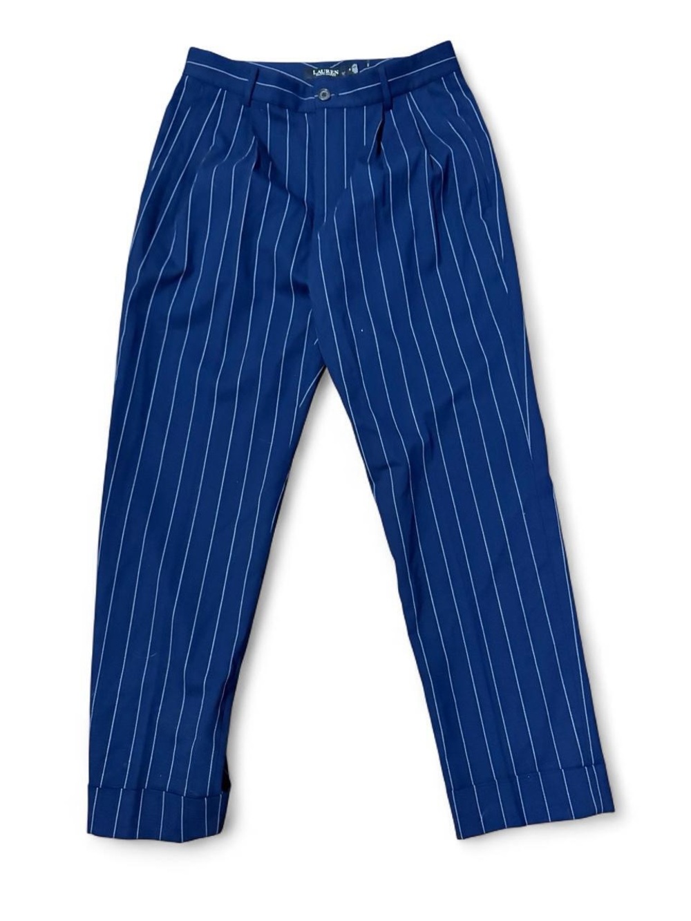 Navy blue vintage pinstriped Ralph Lauren trousers 4
